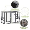 Spacious wooden cat cage with waterproof roof with adjustable pedals suitable - gray