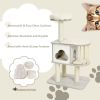 46 Inch Wooden Cat Activity Tree with Platform and Cushions