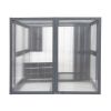 Wooden Cat Catio, Outdoor Cat Enclosure, Cat House with Platforms, Sunshine Board, Hammock, Door, Kitten Cage Condo, Grey