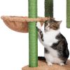 Cat Tree 41 Inches Cactus Cat Tower with Sisal Covered Scratching Post and Cozy Condo for Indoor Cats; Cat Climbing Stand with Plush Perch &Soft Hammo