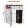 4Tier Cat Playpen Cage Black Iron Indoor Cat House Detachable Kitten House with Storage Shelves Cat Hammock