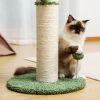 Large Cactus Cat Scratching Post with Natural Sisal Ropes, Cat Scratcher for Cats and Kittens White