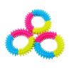 Pet rubber ring toys tri-color rubber prickly ring toss dog play toy bite-resistant toys for small to medium dog
