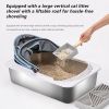 1 Pack Large(24*16*17"H) Stainless Steel Cat Litter Box with Lid, Extra Large Metal Litter Box for big cats, Litter box Includes Litter Scoop Scoop Ho