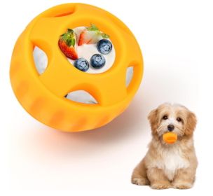 Dog Chew Toys For Smaller Dogs can be used for a source of food or treats inside. Refillable Treat Toys of Silicone, Reusable, Dishwasher Safe (Option: Single Ball yellow)