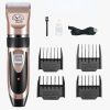 Dog Cat Grooming Kit; Low Noise; pet grooming; Rechargeable; Pet Hair Thick Coats Hair Trimmers Set