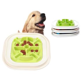 ABS Creative Dog Cat Feeders Food Separate Bowl Kitten Puppy Slow Eating Accessories (Color: Green)