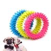 Pet Dog Round Ring Soft Spiked Toy Non-Toxic Rubber Assorted Colors Durable Play Chew Toys Dog Tooth Cleaning Safe Toy Pet Supplies