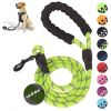 Pet Leash Reflective Strong Dog 5' Long with Comfortable Padded Handle Heavy Duty Training Durable Nylon Rope Leashes