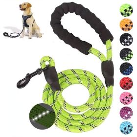 Pet Leash Reflective Strong Dog 5' Long with Comfortable Padded Handle Heavy Duty Training Durable Nylon Rope Leashes (Color: Red)