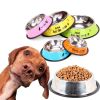 Pet Feeding Bowls Stainless Steel Non-slip Dog Bowl Durable Anti-spill Cat Puppy Feeder For Dogs