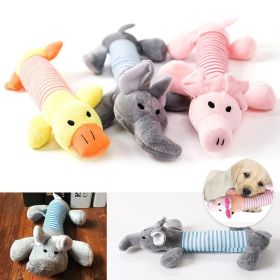 1PC Pet Squeaky Chew Toy Four-legged Long Pet Plush Bite-Resistant  Assorted animal styles Puppy Toy Pet Supplies (Color: Grey)