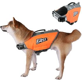 Dog Life Jacket; Reflective Safety Vest Adjustable Pet Life Preserver with Strong Buoyancy and Durable Rescue Handle for Swimming; Surfing; Boating (size: M)