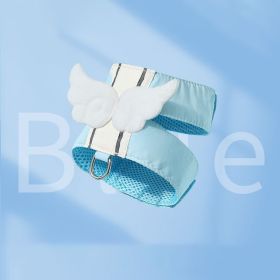 Adjustable Pet Cat Leash Set, Angel Wings Design, Breathable, And Soft For Comfort Cat Harness And Leash Set, Adjustable Gradient Kitten Harness Escap (Color: Blue, size: XL)