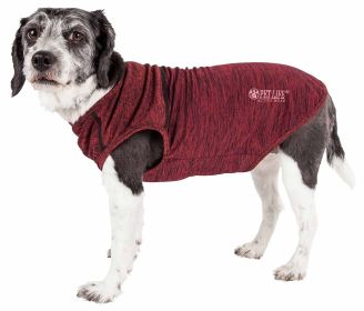 Pet Life Active 'Aero-Pawlse' Quick-Dry And 4-Way Stretch-Performance Dog Tank Top T-Shirt (Color: Red, size: medium)