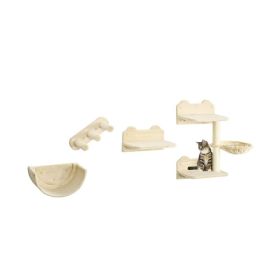 Indoor Cat Wall Shelves Fixed Cat Tree (Type: Cat Tree, Color: Beige)