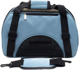 Foldable Portable Pet Backpack Dog Outing Bag Cat Crossbody Pet Bag (Color: Blue)