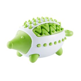 Hedgehog Shape Dog Toy Drops Food Toys For Small Large Dogs Cat Chewing Toys Pet Tooth Cleaning Indestructible Puppy Toys Ball Molar Tooth Cleaning (Color: Green)