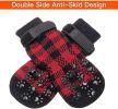 Holiday Anti-Slip Dog Socks; Waterproof Paw Protectors with Reflective Straps Traction Control for Indoor & Outdoor Wear; 4pcs