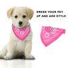Adjustable Bandana And Leather Pet Collar Triangle Scarf Shape