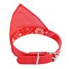 Adjustable Bandana And Leather Pet Collar Triangle Scarf Shape