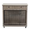 Dog Crate Furniture, Wooden Dog Crate End Table, 38.4 Inch Dog Kennel with 2 Drawers Storage, Heavy Duty Dog Crate