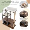 47 Inch Tall Cat Tree Tower Top Perch Cat Bed with Metal Frame
