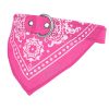 Adjustable Bandana And Leather Pet Collar Triangle Scarf Shape
