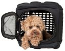 Hard Shelled Perforate Lightweight Collapsible Military Grade Transporter Small Med Pet Carrier Gray Black