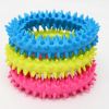 Pet Dog Round Ring Soft Spiked Toy Non-Toxic Rubber Assorted Colors Durable Play Chew Toys Dog Tooth Cleaning Safe Toy Pet Supplies