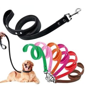 4' Dog Leash Soft Leather Walking Leash (Color: Gold, size: 1.5x120cm)