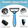 Professional Pet De-shedding Brush 2 Sided De-matting Dog Comb Cat Brush Rake Puppy Grooming Tools Undercoat Shedding