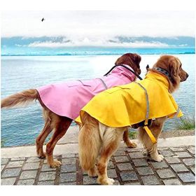 Dog Raincoats for Large Dogs with Reflective Strip Hoodie; Rain Poncho Jacket for Dogs (Color: C3-Lake Blue, size: [S/M])