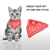 Adjustable Bandana And Leather Pet Collar Triangle Scarf Shape