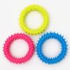 Pet Dog Round Ring Soft Spiked Toy Non-Toxic Rubber Assorted Colors Durable Play Chew Toys Dog Tooth Cleaning Safe Toy Pet Supplies