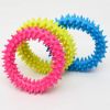 Pet Dog Round Ring Soft Spiked Toy Non-Toxic Rubber Assorted Colors Durable Play Chew Toys Dog Tooth Cleaning Safe Toy Pet Supplies