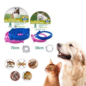 Anti Flea And Tick Dog Cat Collar Antiparasitic Mosquitoes Insect Repellent Retractable Needed Accessory (Color: Pink, size: 38cm)