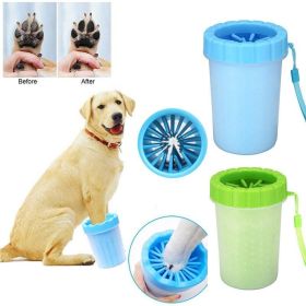 Pet Dog Cat Paw Cleaner Cup Outdoor portable Soft Silicone Brushes Inside Quickly Wash Foot Cleaning Tool for Cleaning Washing Dirty Paws (Color: Light Green, size: S)