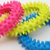 Pet Dog Round Ring Soft Spiked Toy Non-Toxic Rubber Assorted Colors Durable Play Chew Toys Dog Tooth Cleaning Safe Toy Pet Supplies