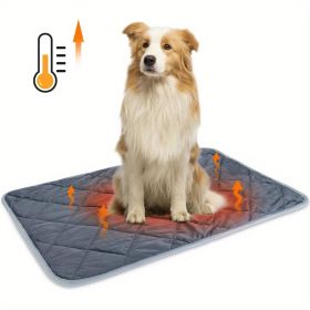 Dog Cat Bed, Cat Dog Non-Slip Mat, Extra Warm Thermal Pet Pad  Self-Heating Cat Dog Mat Warm Thermal Pet Pad Washable Dog Crate Pad (Option: Gray-S)