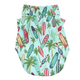Surfboards and Palm Treets Hawaiian Camp Shirt 100% Cotton (size: 2X-Large)