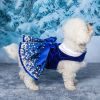 Holiday Dress- Snowflakes Beautiful Dark Blue Velvet