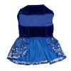 Holiday Dress- Snowflakes Beautiful Dark Blue Velvet