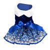 Holiday Dress- Snowflakes Beautiful Dark Blue Velvet