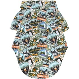 Camping Theme Adventure Hawaiian Camp Shirt 100% Cotton (size: X-Small)