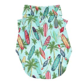 Surfboards and Palm Treets Hawaiian Camp Shirt 100% Cotton (size: X-Small)