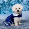 Holiday Dress- Snowflakes Beautiful Dark Blue Velvet