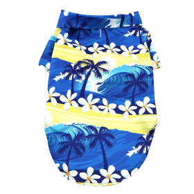 Hawaiian Camp Shirt 100 % Cotton Assorted fun Prints (Color: Catching Waves, size: small)