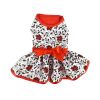 Holiday Flower Harness Dress- Poinsettia and Holly Red Bow Waistline